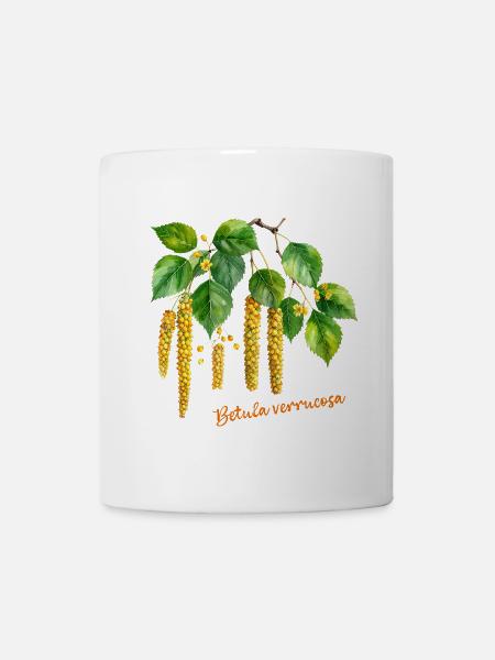 Betula verrucosa – watercolor illustration - Mug - white