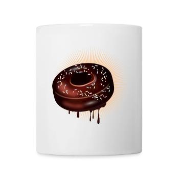 Schoko Donut Motiv mit Glasur und Streuseln - Tasse - Weiß - Vorne