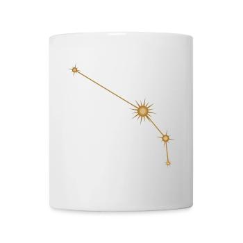Stern Konstellation Widder Sternzeichen Sternzeichen Golden - Tasse - Weiß - Vorne