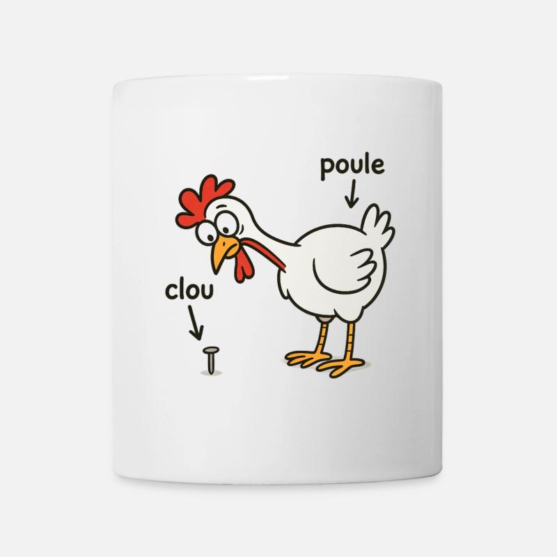poule trouvant un clou - Mug blanc - blanc