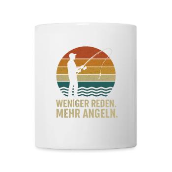Weniger Reden. Mehr Angeln. - Tasse - Weiß - Vorne