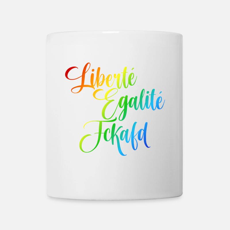 Regenbogen Liberté Égalité Fraternité - Tasse - Weiß