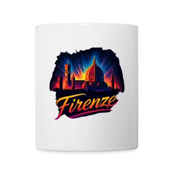 Florenz Firenze Stadt Italien Silhouette Geschenk - Tasse - Weiß - Vorne