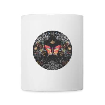 Papillon imaginatif avec couronne et ornements - Mug blanc - blanc - Devant