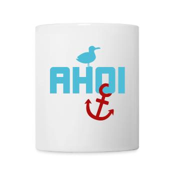 Ahoy Seagull Anchor Holiday Sea North Sea Summer Beach - Mug - white - Front