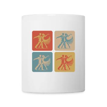 Elegantes Tanzpaar Vintage Look - Tasse - Weiß - Vorne