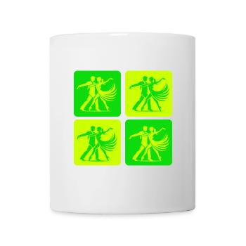 Elegantes Tanzpaar Vintage Look - Tasse - Weiß - Vorne
