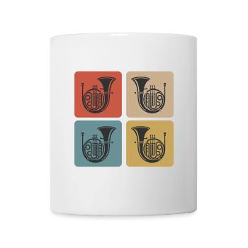 Conception rétro du cor ténor - Mug blanc - blanc - Devant