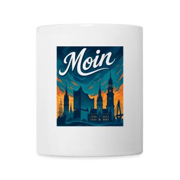 Hamburg Moin Stadt Silhouette maritim Geschenk - Tasse - Weiß - Vorne