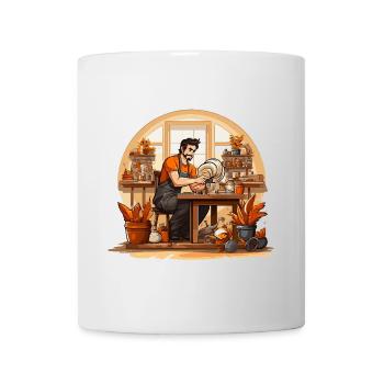 Créations en argile : Atelier de sculpture et de poterie - Mug blanc - blanc - Devant