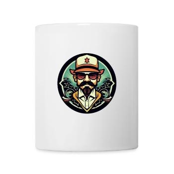 Grafischer Wandteppich - Tasse - Weiß - Vorne