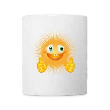 Lustige Sonne – Daumen hoch! - Tasse - Weiß - Vorne