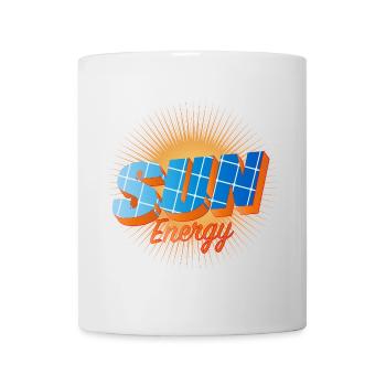 Typography with solar cells and bright sun - Mug - white - Front