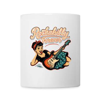 Rockabilly Forever Electric Guitar Woman 50s Gift - Mug - white - Front