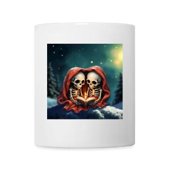 Moments magiques d’hiver : deux squelettes - Mug blanc - blanc - Devant