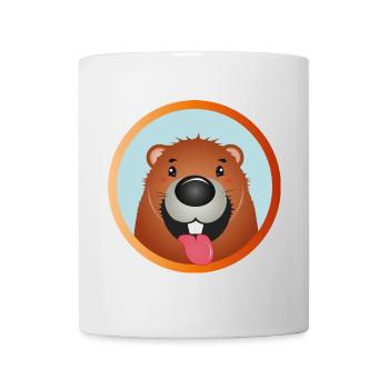 Naughty beaver with tongue sticking out - Mug - white - Front