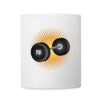 Haltère rayonnant – plein d’énergie pour la musculation - Mug blanc - blanc - Devant