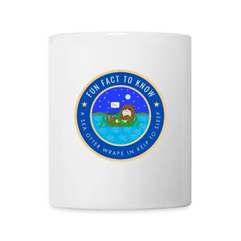 A sea otter wraps in kelp to sleep - Mug - white - Front