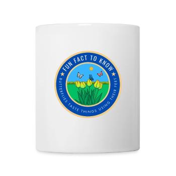 Butterflies taste things using their feet - Mug - white - Front