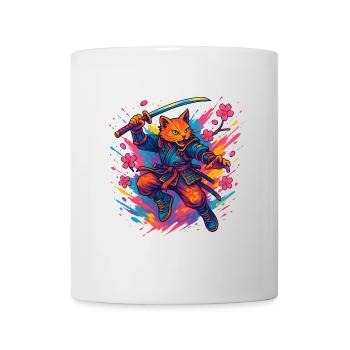 Samurai-style cat warrior - Mug - white - Front