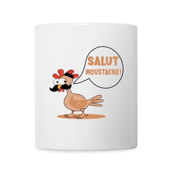 HÜHNER HÜHNER HI SCHNURRBART - Tasse - Weiß - Vorne