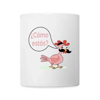 Wie geht es dir - Huhn Huhn Huhn Schnurrbart Henne - Tasse - Weiß - Vorne