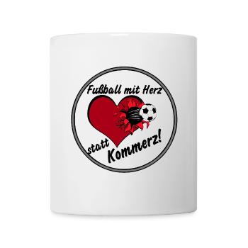Fussball mit Herz ................................ - Tasse - Weiß - Vorne
