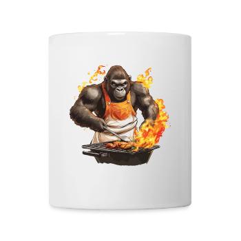 Grillen Grilla Griller Gorilla BBQ Lustig Witzig - Tasse - Weiß - Vorne