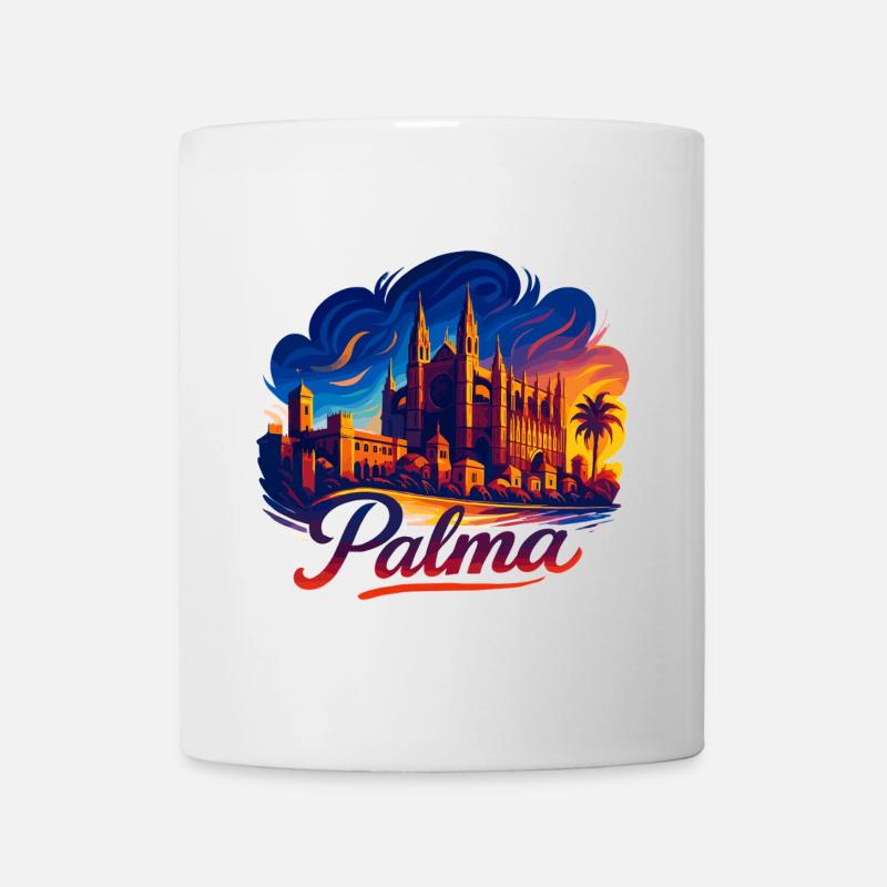 Palma Capital Mallorca Silhouette Cadeau - Mug blanc - blanc