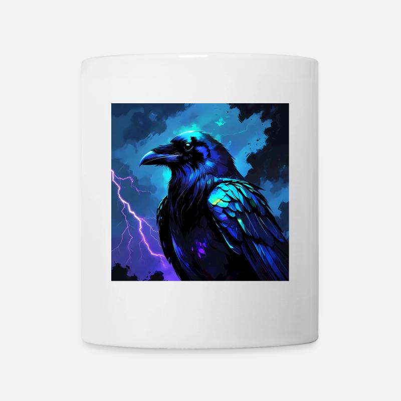 Electric Night Raven Art - Mug - white