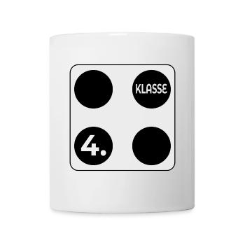 WÜRFEL AUGENZAHL - VIER 4. KLASSE - Tasse - Weiß - Vorne