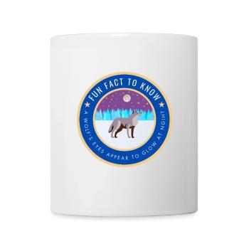 A wolf's eyes appear to glow at night - Mug - white - Front