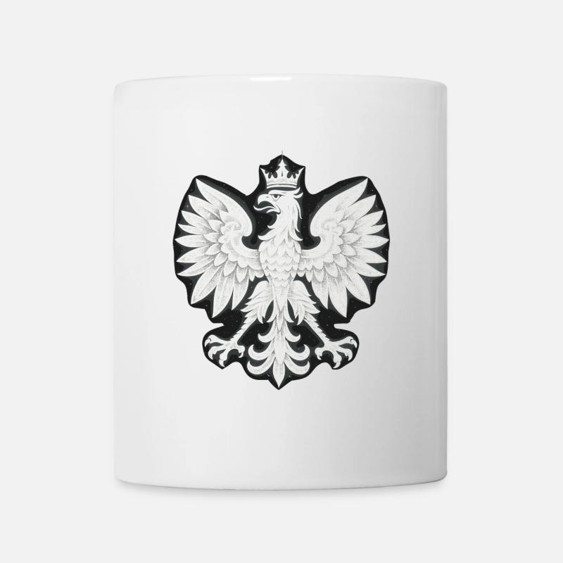 Pologne Polska Aigle drapeau blanc Drapeau Cadeau - Mug blanc - blanc