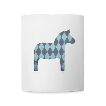 Dala Horse Diamond Pattern Scandinavian Decoration Kids - Mug - white - Front