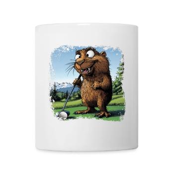 Golfeur Marmotte - Mug blanc - blanc - Devant