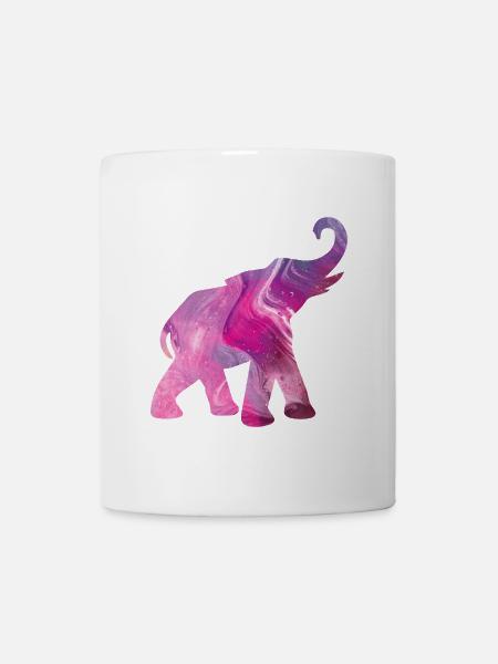 Elefant Yoga Muster Farbe Aquarell Energie om Fan - Tasse - Weiß