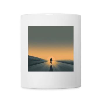 Riding into the Sunset – Freiheit auf zwei Rädern - Tasse - Weiß - Vorne