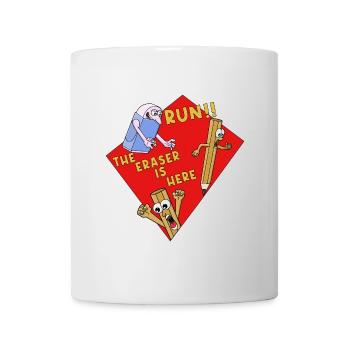 Run The Eraser Is Here Funny School - Mug - white - Front