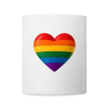 Herz in Regenbogenfarben für Vielfalt 3D Look - Tasse - Weiß - Vorne
