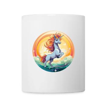 Regenbogen Einhorn Yoga - Tasse - Weiß - Vorne
