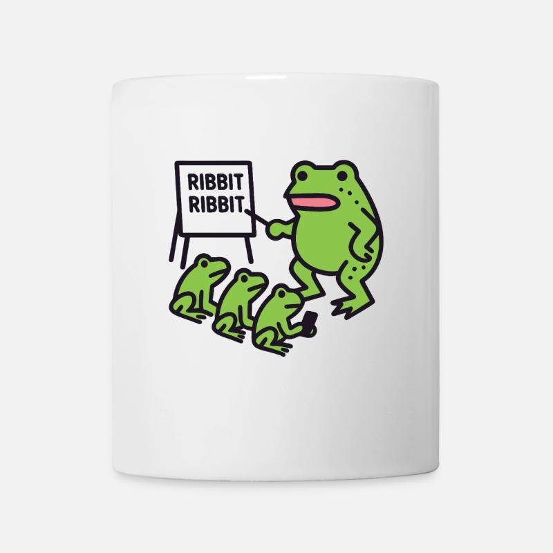 Frog Teaching with Ribbit Phrase - Mug - white