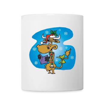 Cow Santa Claus *funny* - Mug - white - Front