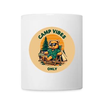 Camp Vibes Bear Camping Logo - Mug - white - Front