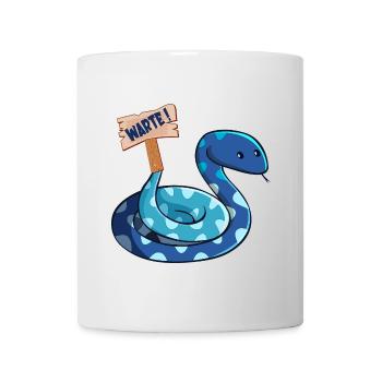 LUSTIGES WORTSPIEL WARTEN SCHLANGE - Tasse - Weiß - Vorne