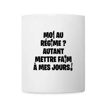 MOI AU RÉGIME, AUTANT M'AIGRIR (cuisine) ! noir - Mug blanc - blanc - Devant