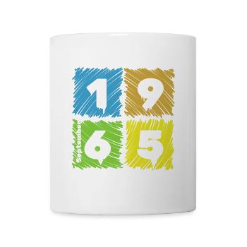 60. Geburtstag Farbige Patches depuis 09/1965 - Mug blanc - blanc - Devant