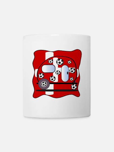 Fußball Camping Dänemark - Tasse - Weiß
