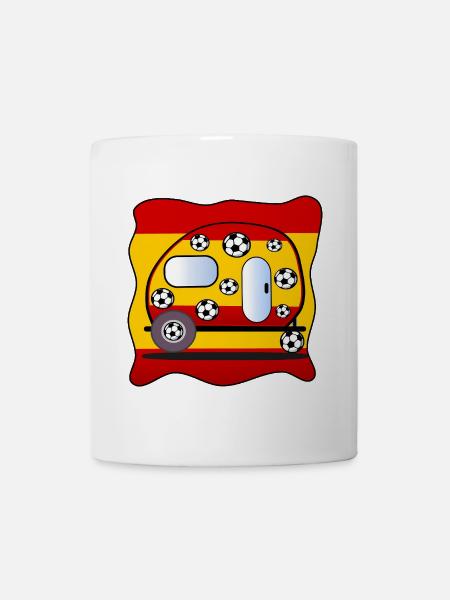 Fußball Camping Spanien - Tasse - Weiß