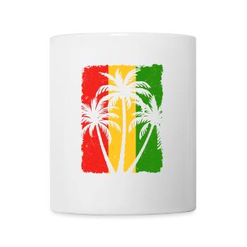 Tropische Sonnenuntergangspalmen-Silhouette - Tasse - Weiß - Vorne