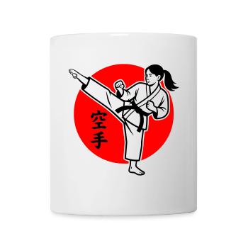 Karate Yokogeri weiblich - Tasse - Weiß - Vorne